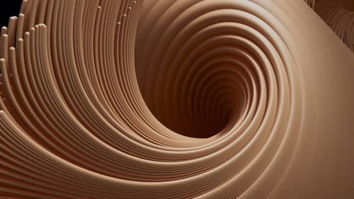 Animation 3D de lignes lisses formant un motif complexe qui remplit le cadre.