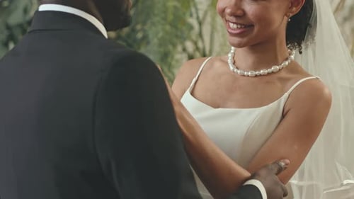 Bride and Groom Share a Loving Embrace