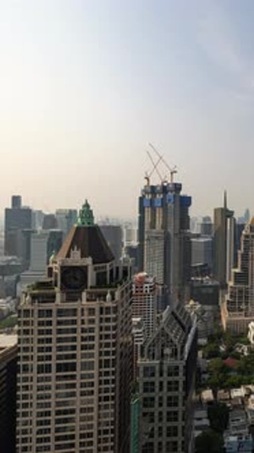 Bangkok City Skyline From a High Vantage Point in Vertical
