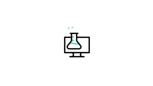 Flat Design Science Lab Monitor Icon Animation