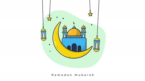 4K Animiertes Ramadan Mubarak Islamisches Grußvideo