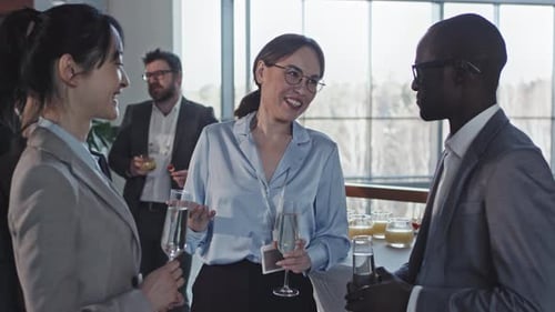 Young Co-workers Enjoying Their Time At Buffet