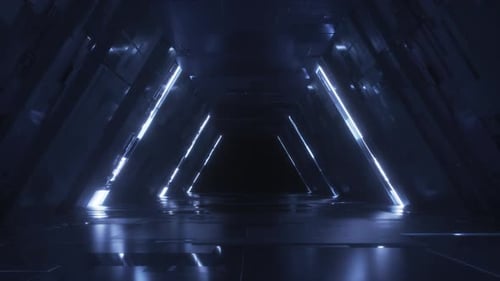 Sci Fi Neon Glowing Tunnel Background