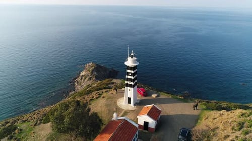 Türkei Izmir Karaburun Leuchtturm Drohnenansicht