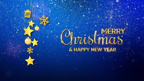 Merry Christmas and Happy New Year Festive Background with Ornaments
