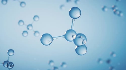 Molecules with blue background