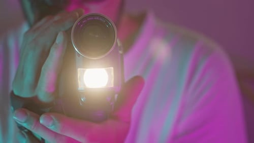 Gravador de fita VHS com iluminação dos anos 90