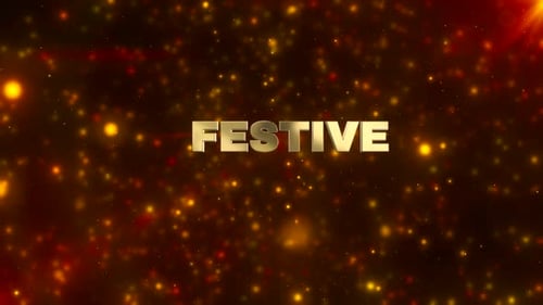 Golden Festive Title Reveal with Sparkling Particle Background