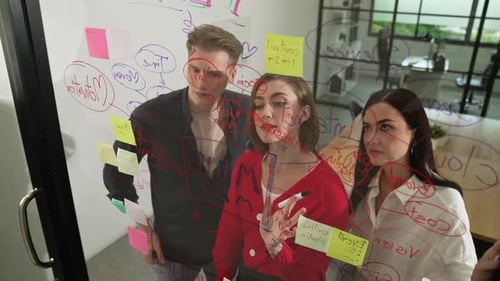 Creative Team Collaborates and Brainstorms in Modern Office