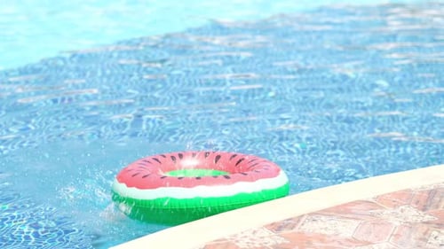 Kid Playful and Jumping in a Swimming Pool Vacation Concept Active Healthy Lifestyle Summer Vacation