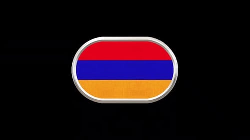 Armenian Flag 3D Rotating Oval Icon Animation