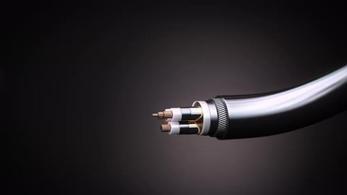 Detailed High-Tension Electrical Cable Cross-Section Animation