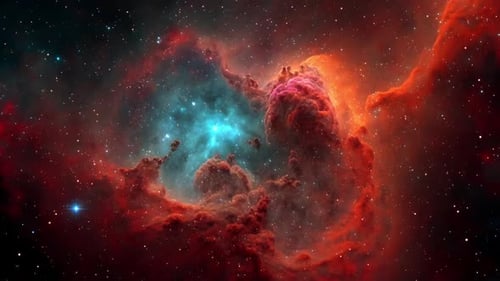 Nébuleuse spatiale rouge HD