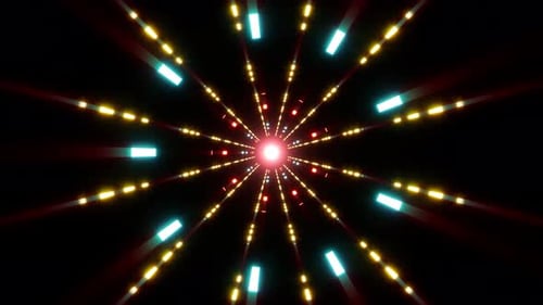 Abstract Red and Cyan Color Tunnel Lamp Loop