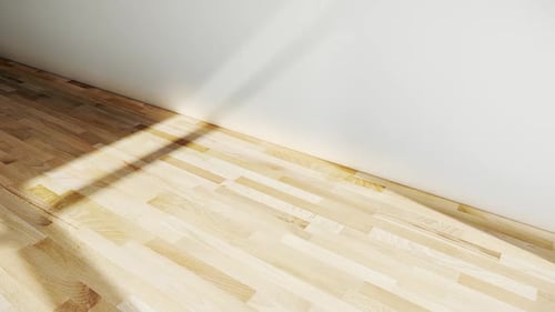 Natural Sunlight and Shadows Moving on Hardwood Floor