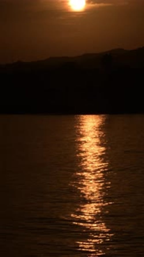 Sun at Sunset in the Sea