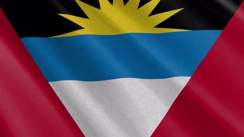 Antigua and Barbuda National Flag Waving Seamless Loop