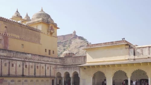 View of the Amer Fort and Palace from courtyard, India
