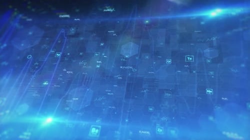 Futuristic Science Data Grid Technology Animated Background