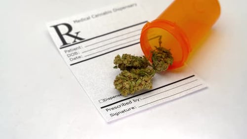 Medical Cannabis Prescription with Orange Bottle