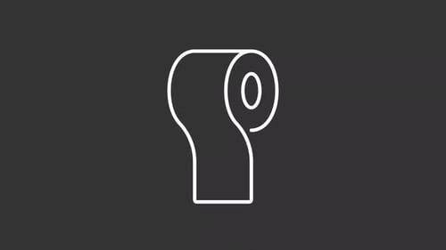Animated toilet paper white line icon