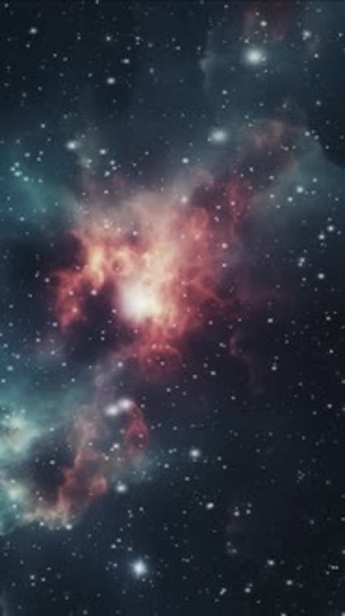 Vertical Abstract Space Nebula Starfield Background Animation