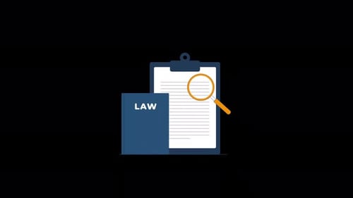 Animated Flat Design Legal Document Search Illustration