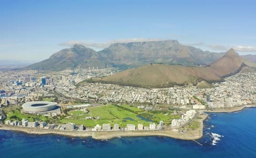 4k drone footage of the beautiful city of Cape Town, South Africa