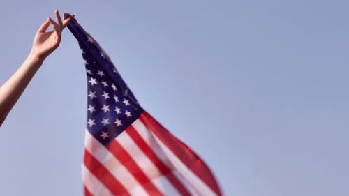 American Flag Waving for Constitution Day