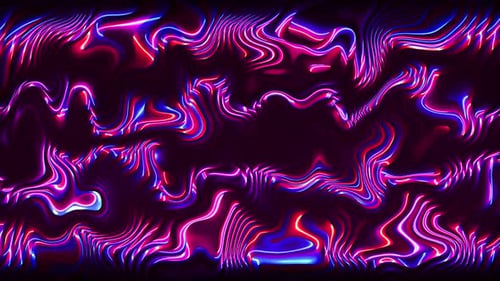 Abstract Neon Wavy Lines Background Loop