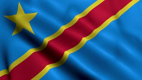 Waving Flag of the Democratic Republic of Congo Seamless Loop