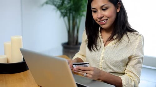Woman Shopping Online at Home