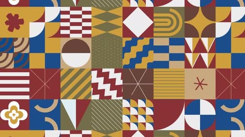 Sliding Retro Bauhaus Geometric Pattern background