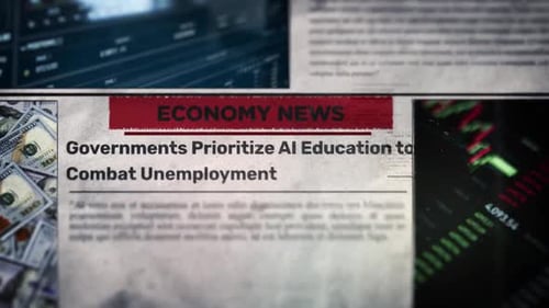 Digital Economy News Background with Financial Market Data