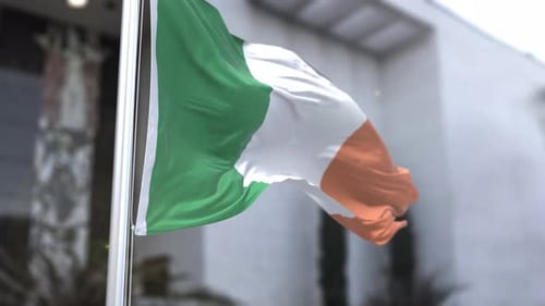 Realistic 3D Irish Flag Waving Animation