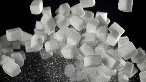 Sugar Cubes Fly Up and Down Filmed on a Highspeed Camera at 1000 Fps
