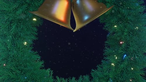 Festive Christmas Wreath with Golden Bells Opener