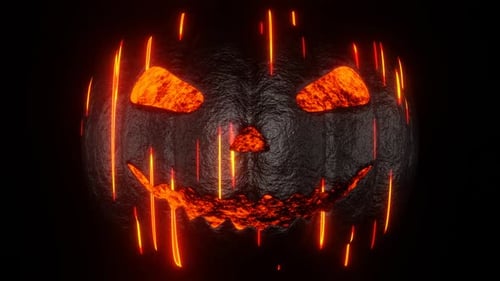 Boucle VJ sur fond de citrouille d'Halloween doré et violet en HD