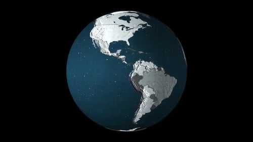 Rotating 3D Earth Globe with Country Borders Animation