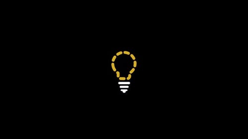 Flat Design Lightbulb Idea with Spark Reveal Animation