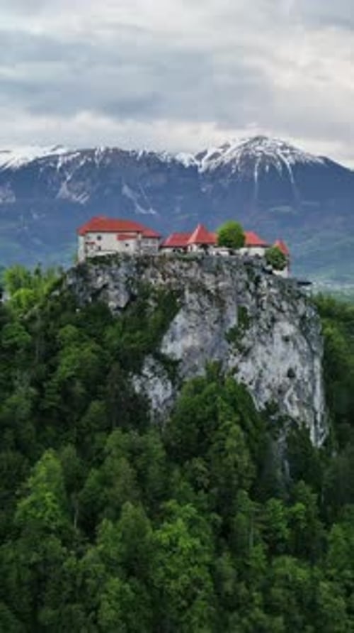 Castle on the rock on Bled lake