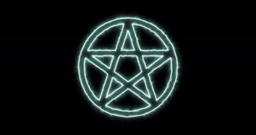 Pentagramm Blue Flaming