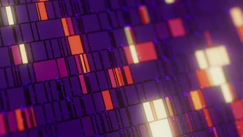 Abstract Digital Grid with Pulsating Light Boxes Background