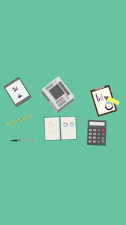Finance Elements Rotating on Vertical