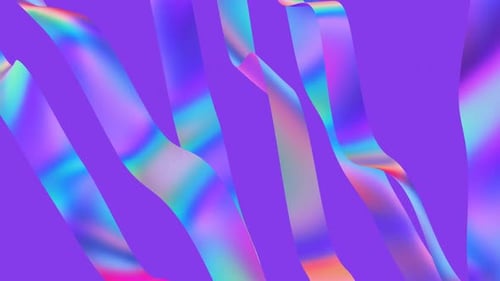 Fluid Holographic Wavy Ribbons Abstract Background Animation