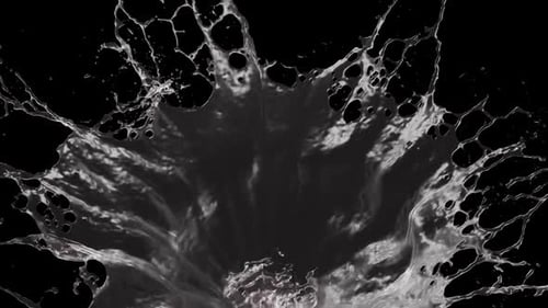 Dynamic Fluid Splash Transition with Alpha Channel