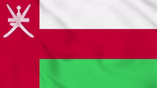 Oman National Flag Waving in Realistic Animation