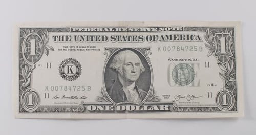 Ein USD Cash Makroansicht 1 Dollar Cash 1 Dollar Nahaufnahme