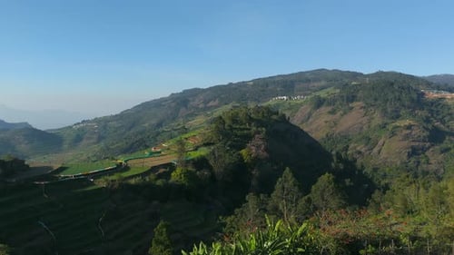 Terrace farming and village in kodaikanal ,thamiladu ,Terrace agricultural farm, agriculture lands a