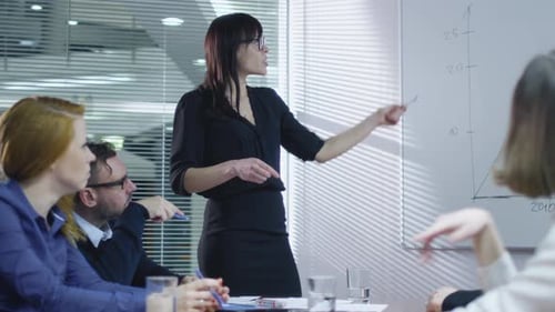 Adults Presenting Charts and Graphs in Conference Meeting